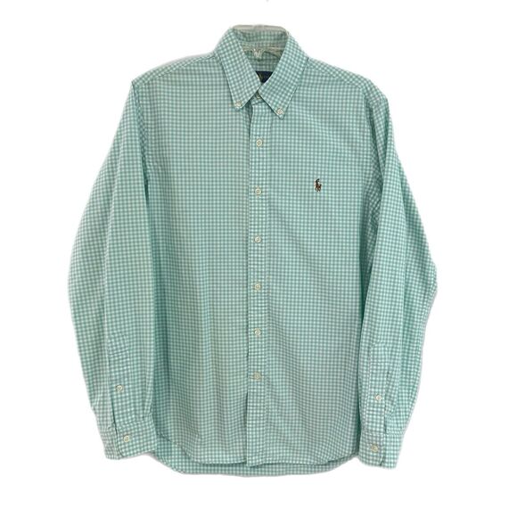 Ralph Lauren Other - Ralph Lauren Shirt Mens Medium Flesh Pony Mint Green Gingham Plaid Oxford